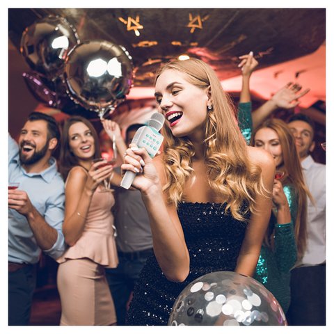 Караоке микрофон Hoco BK5, белый, 5 Вт, bluetooth 5.0, #6931474742292 Превью 3
