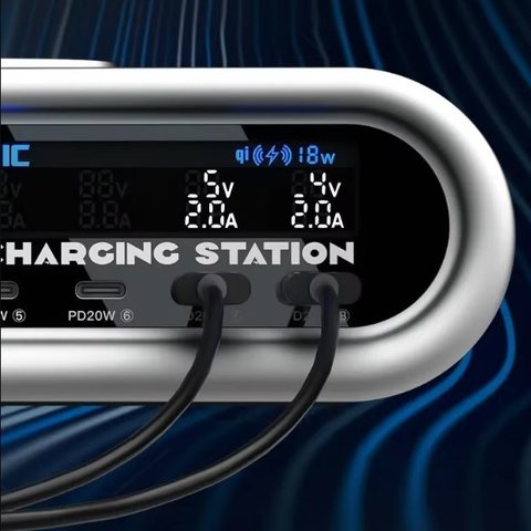 Мережевий зарядний пристрій Mechanic E-Power Pro, 200 Вт, Quick Charge, Power Delivery (PD), з безпровідною зарядкою, 8 портів Прев'ю 2