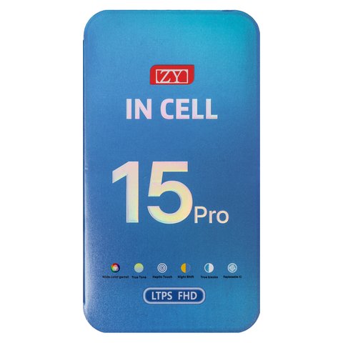 Дисплей для iPhone 15 Pro, черный, с рамкой, Copy, (TFT), ZY, LTPS FHD Превью 1