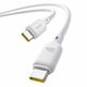 USB кабель Baseus Silky, 2xUSB тип-C, 100 см, 100 Вт, белый, силиконовый, #P10377704213-00 Превью 2