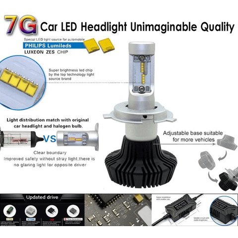 Car LED Headlamp Kit UP-7HL-H16W-4000Lm (H16, 4000 lm, cold white) Preview 2