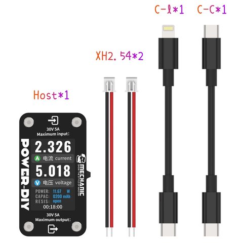 USB Tester Mechanic Power-DIY, (XH2.54, USB type C, Lightning) Preview 6