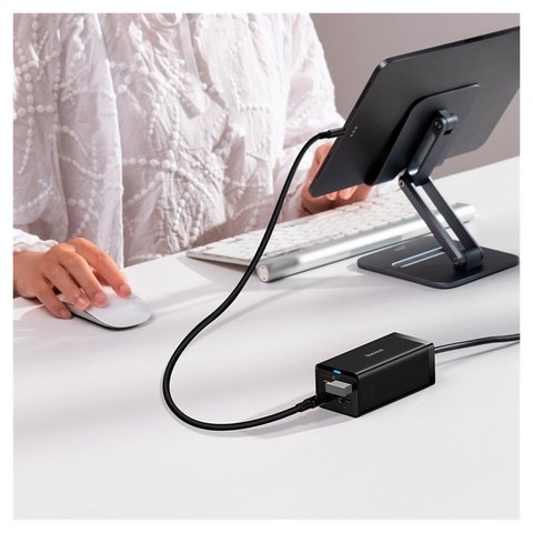 Adaptador de red Baseus GaN5 Pro Desktop, 67 W, Quick Charge, negro, USB tipo A solo para transferencia de datos, con cable USB tipo C - USB tipo C, 4 puertos, 1.5 m, #CCGP110201 Vista previa  3
