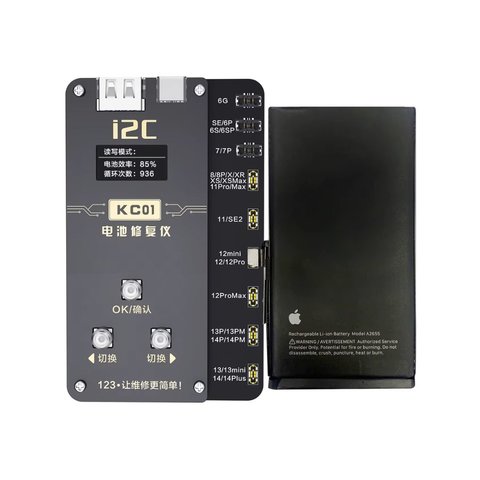 Probador i2C KC01 para reparar baterías de iPhone 6 / 7 / 8 / X / 11 / 12 / 13 / 14 Vista previa  1