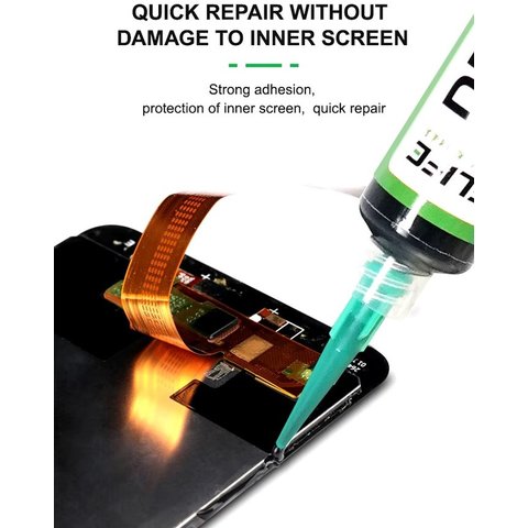 Adhesivo RELIFE RL-035A, poliuretano, negro, para pegar tapas traseras, para marcos de pantalla, 30 ml Vista previa  2