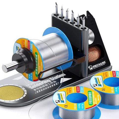 Soporte para cautines Mechanic RS5, con virutas para limpiar la punta, con un organizador Vista previa  5