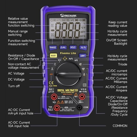 Мультиметр Mechanic Five MX Lite, цифровий Прев'ю 6