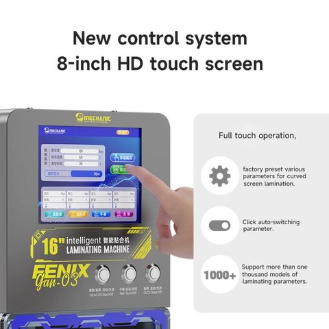 Пристрій для склеювання дисплейного модуля Mechanic GAN-03 FENIX для мобільних телефонів; планшетів, використовується для екранів до 16" Прев'ю 2