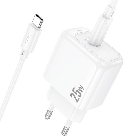 Сетевое зарядное устройство Hoco CS53A, 25 Вт, Power Delivery (PD), белый, c кабелем USB тип-C к USB тип-C, 1 порт, #6942007631501 Превью 4